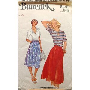 Butterick 5441 Vintage Sewing Pattern Misses Top & Skirt Size 10